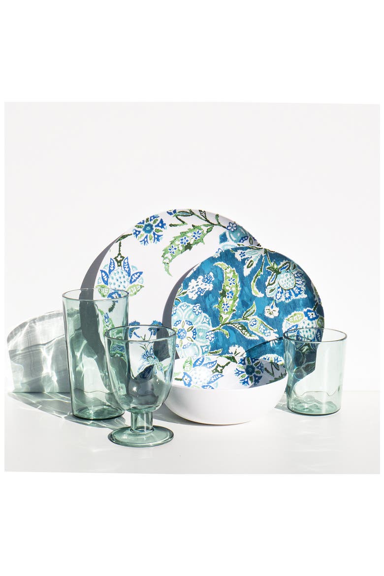 Hana Ikat Set of Six Melamine Salad Pates, Alternate, color, BLUE