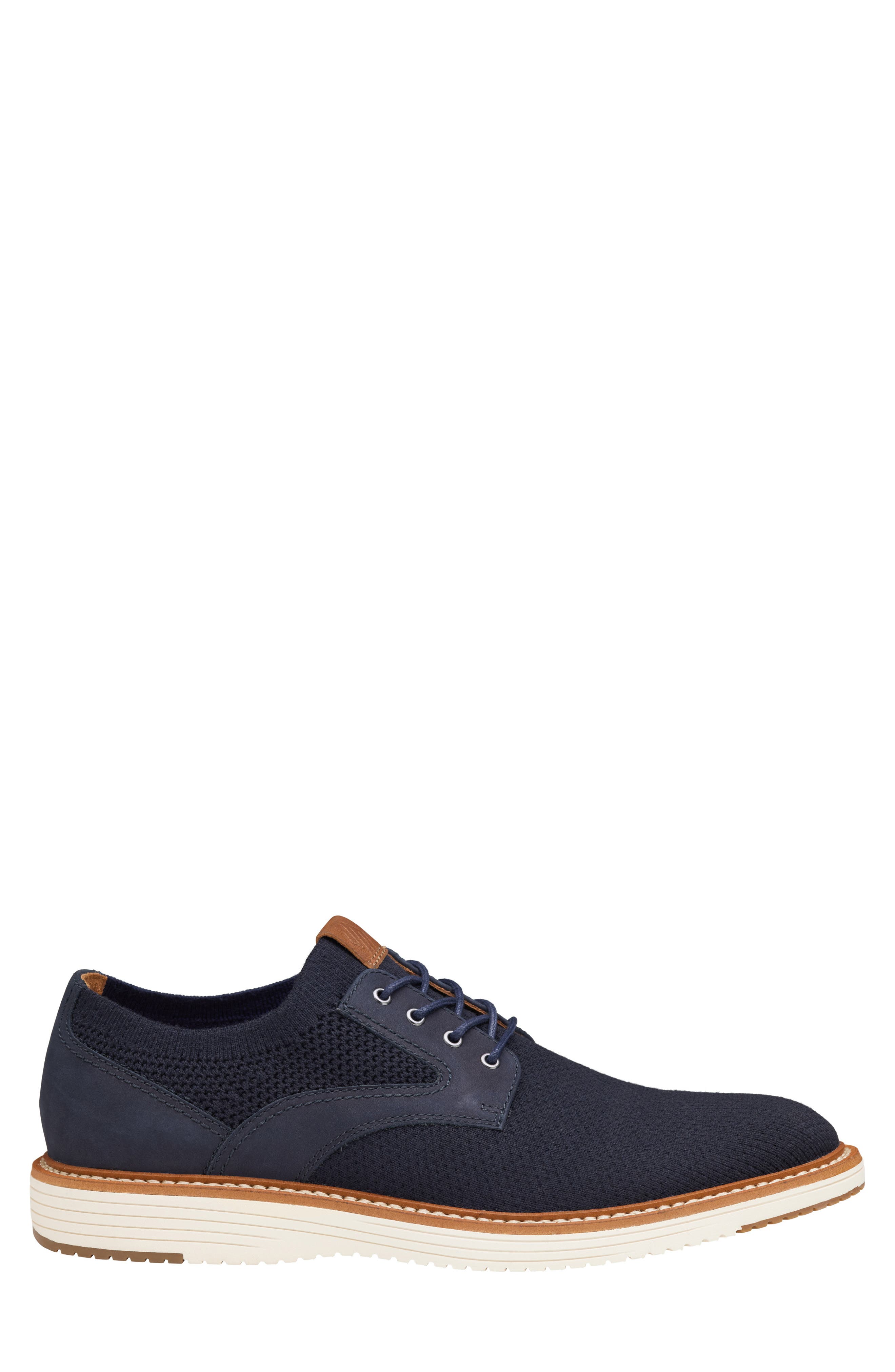 Johnston & Murphy Upton Plain Toe Knit Derby, Alternate, color, Navy