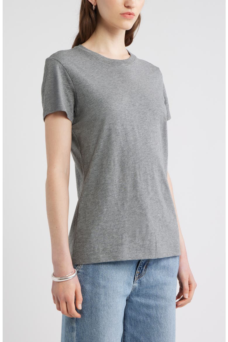 Pima Cotton Slub Crewneck T-Shirt, Alternate, color, GREY DARK HEATHER