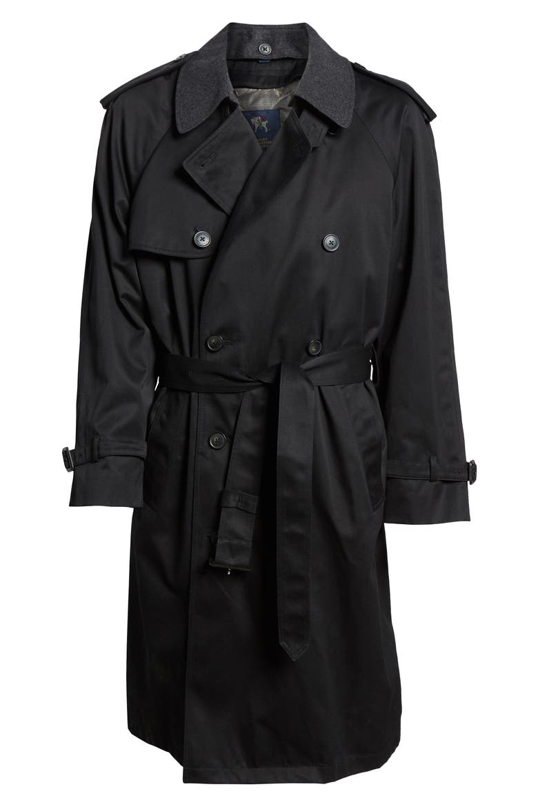Barrington Classic Fit Cotton Blend Trench Coat, Alternate, color, BLACK