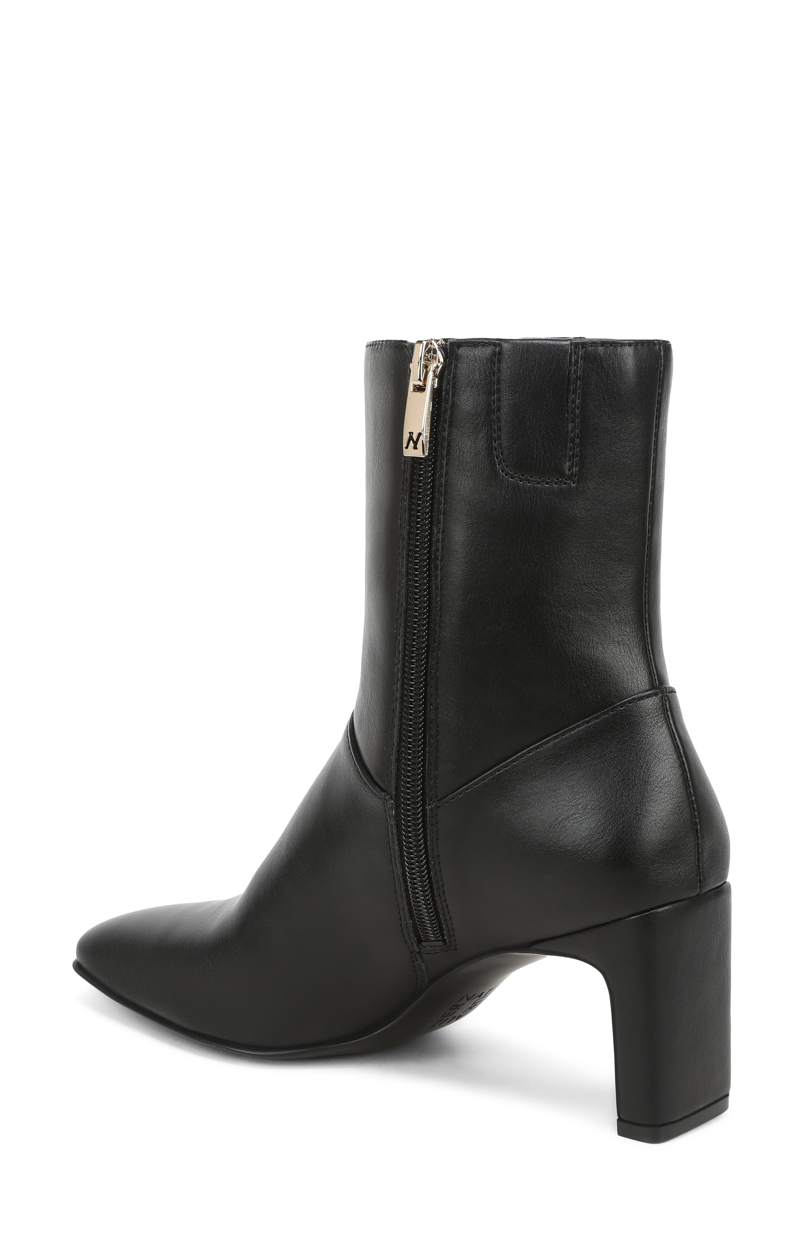 Nona Faux Leather Bootie, Alternate, color, BLACK SMOOTHSYN