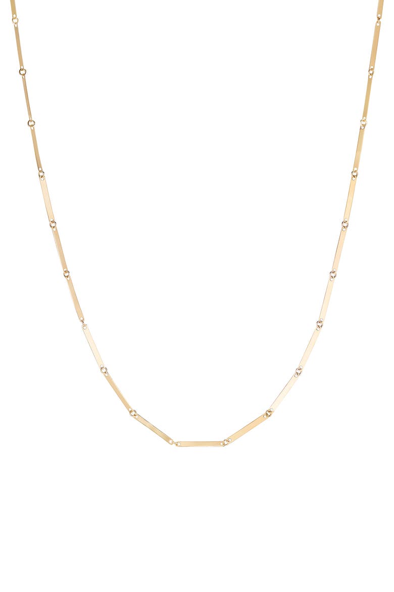 Laser Rectangular Chain Necklace, Main, color, YELLOW GOLD