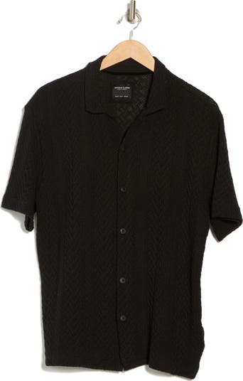 Textured Knit Camp Shirt