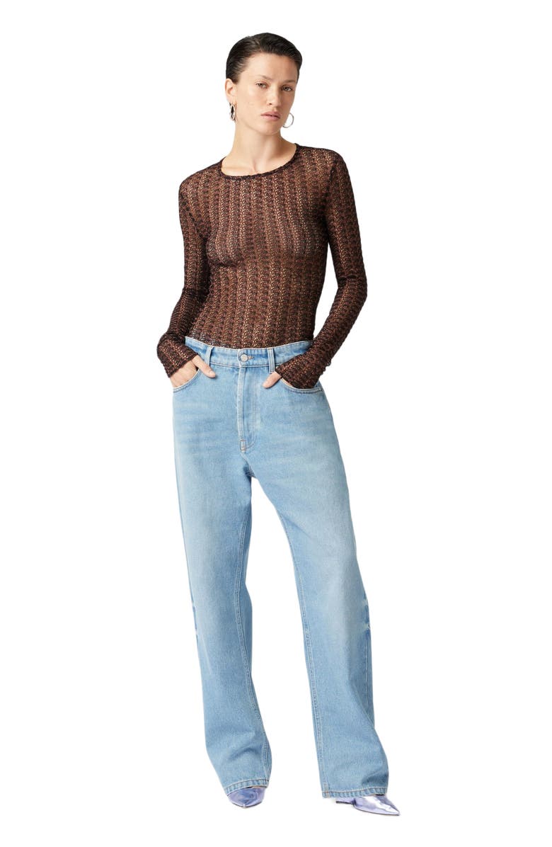 Missoni Collar Sweater In Viscose Lamé Lace Motif, Main, color, 