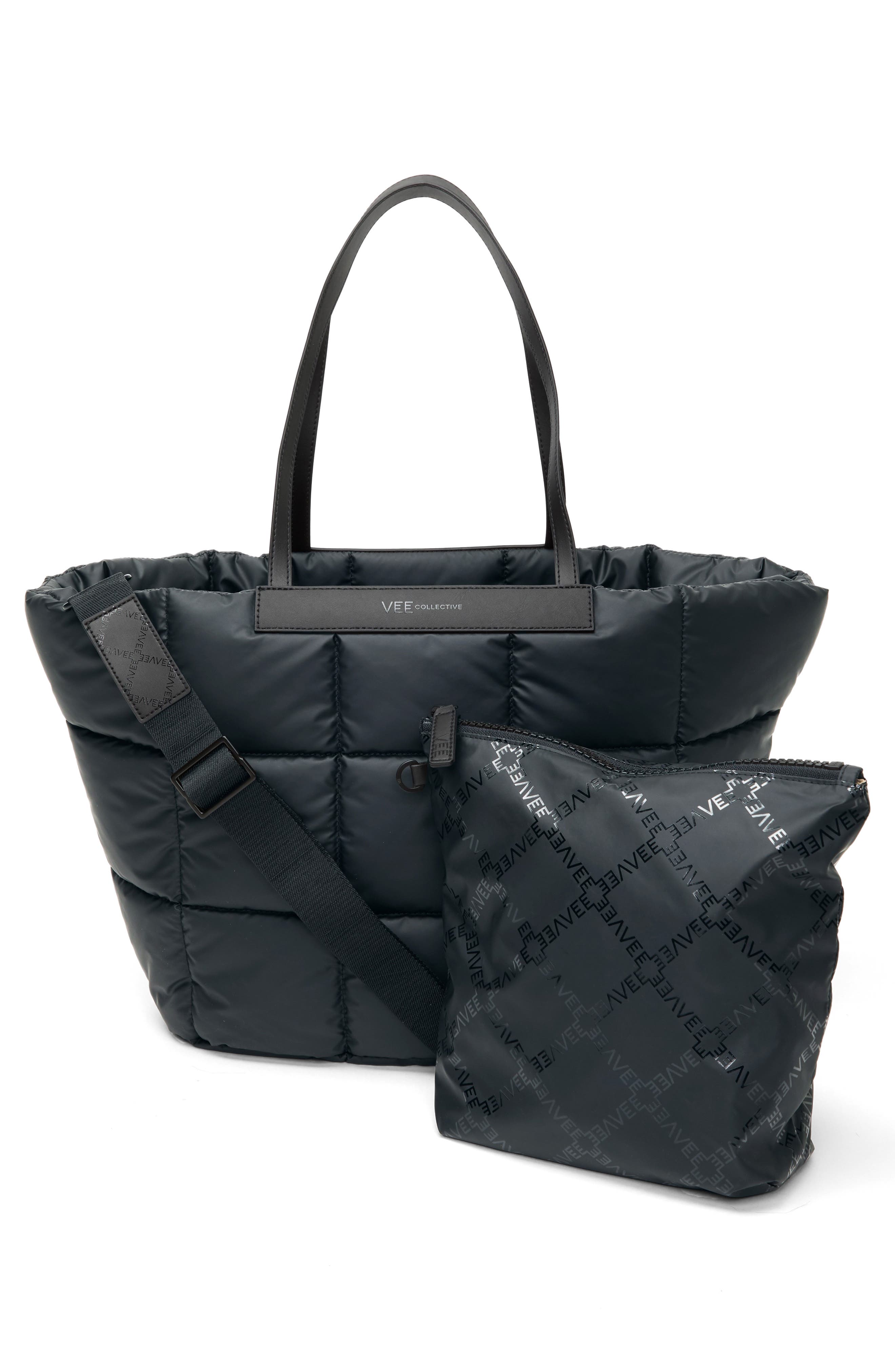 VeeCollective Medium Porter Essence Recycled Paper Nylon Tote, Alternate, color, Bk Paper Blk