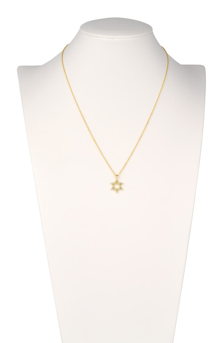HAWLEY ST 14K Yellow Gold Diamond Star of David Pendant Necklace, Alternate, color,