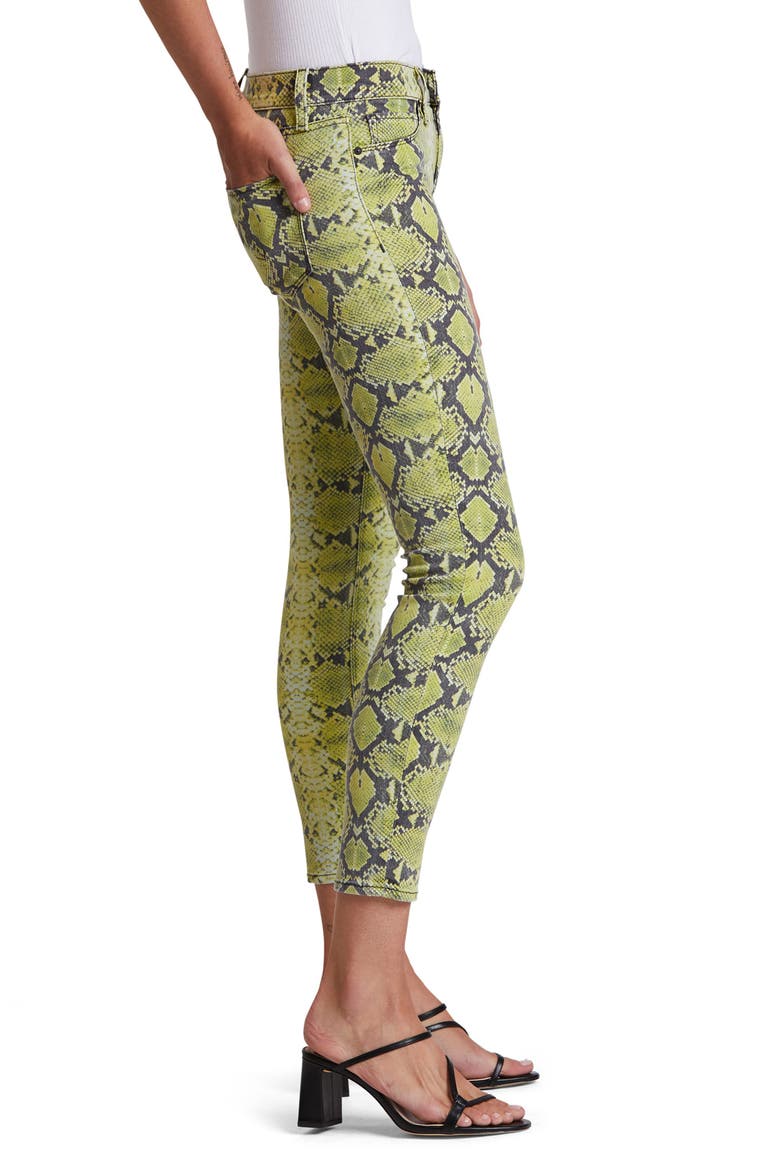Jeans 'Nico' Ankle Coated Skinny Jeans, Alternate, color, CHARTREUSE PYTHON