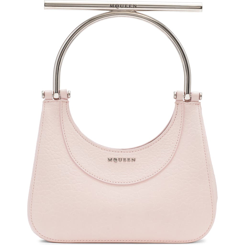 Alexander Mcqueen Mcqueen Mini T-bar Crossbar Leather Handbag In 9813 Venus Pink/silver
