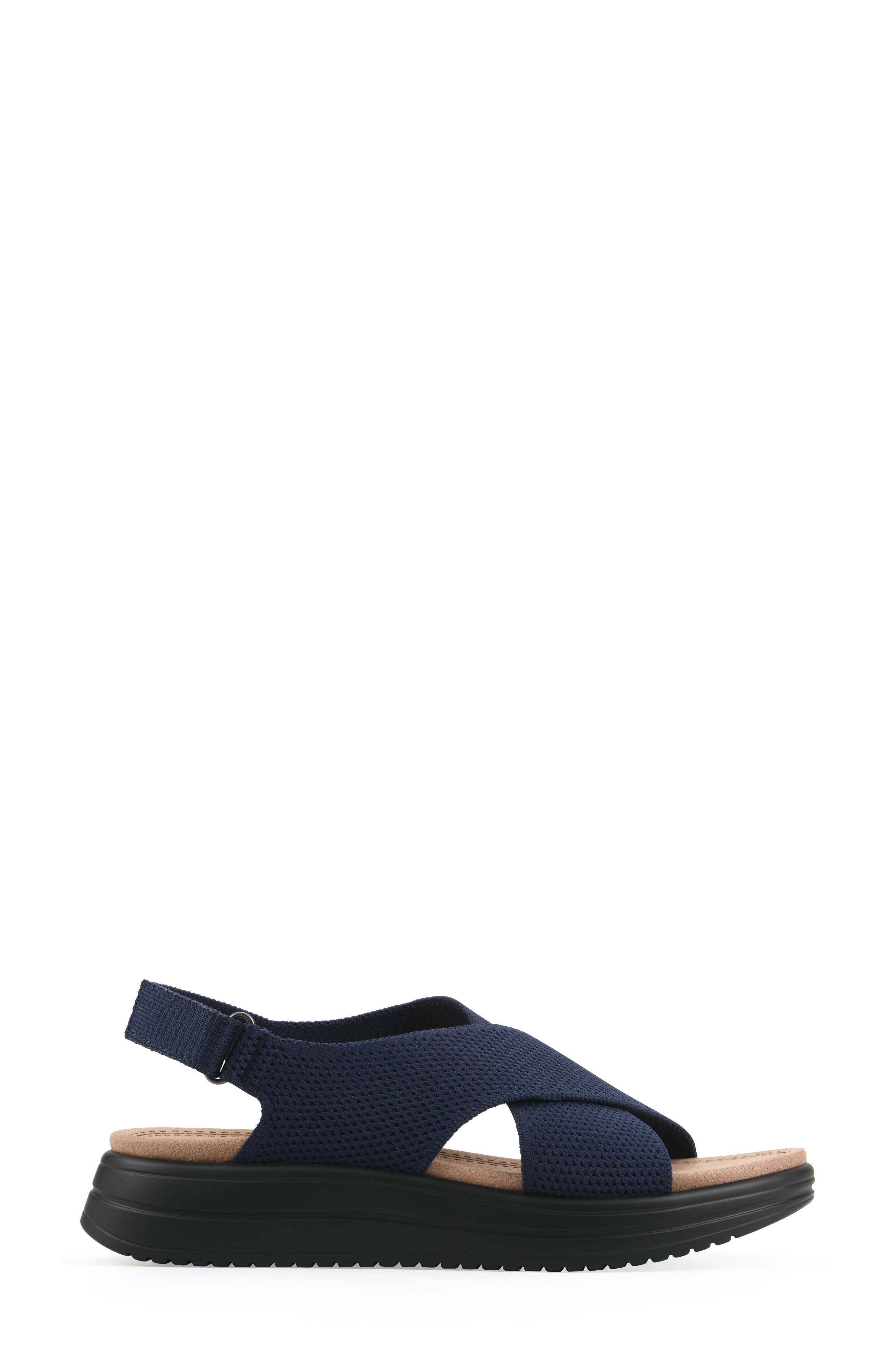 Harleen Flatform Slingback Sandal, Alternate, color, NAVY/ FABRIC