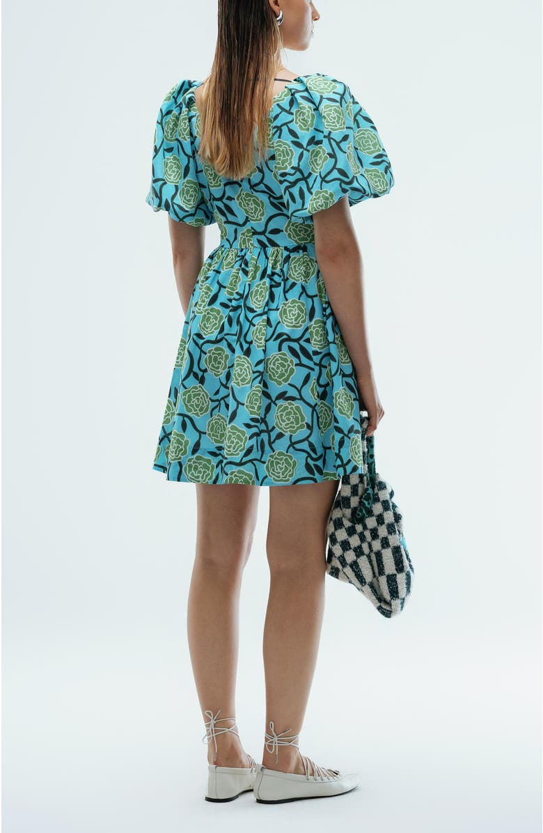 De Loreta Tati Puff Sleeve Cotton A-Line Minidress, Alternate, color, Amelia Print