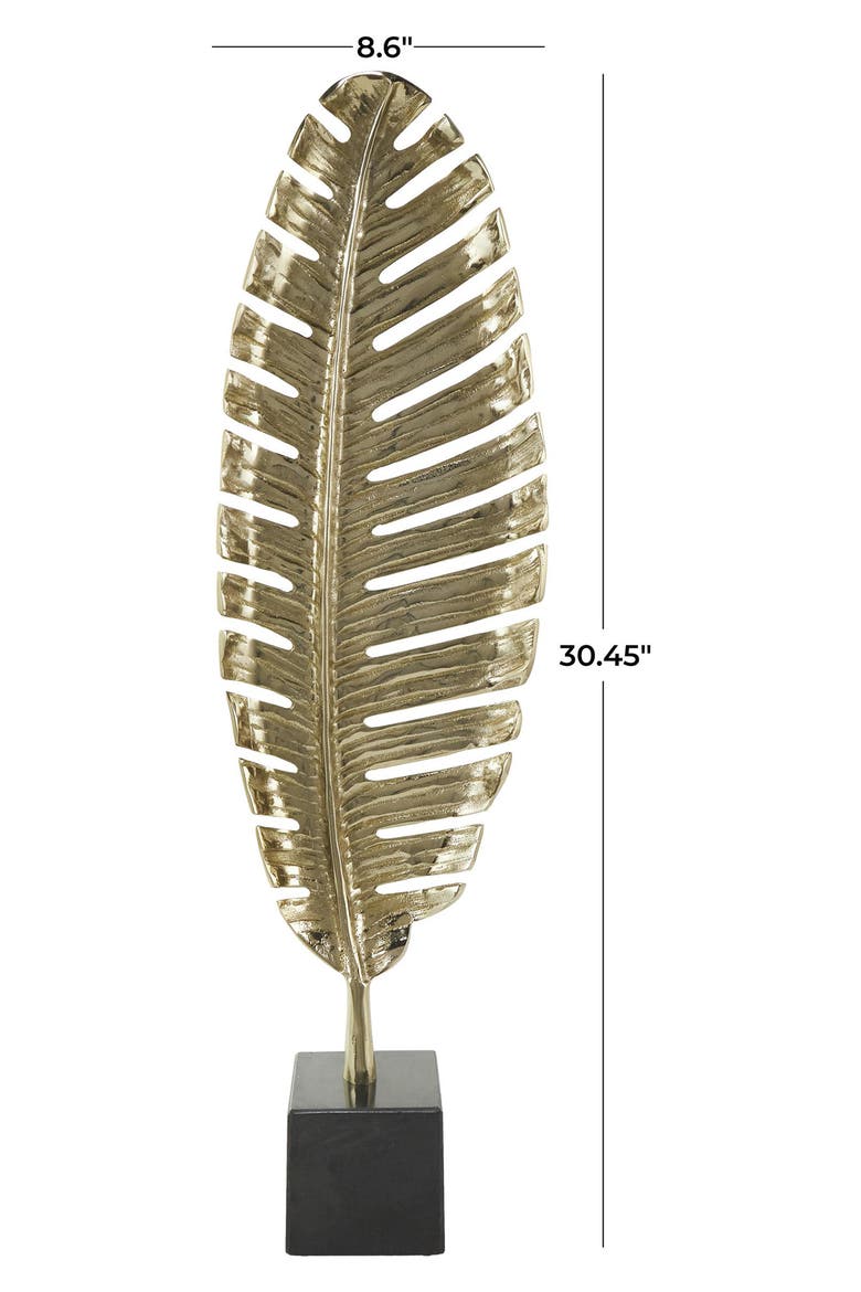 Glam Leaf Sculpture, Alternate, color, GOLD