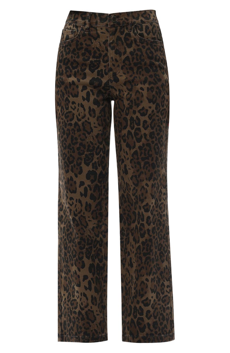 Bayeas High Waist Print Straight Leg Jeans, Alternate, color, 
