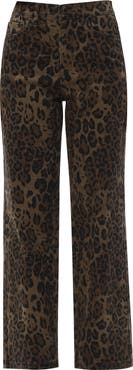 Bayeas High Waist Print Straight Leg Jeans