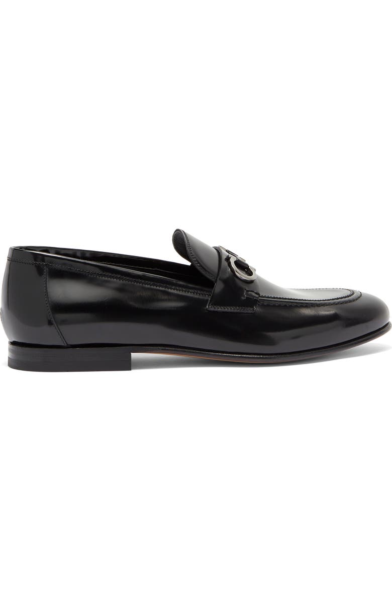 FERRAGAMO Gin Double Gancio Bit Loafer, Alternate, color, Nero
