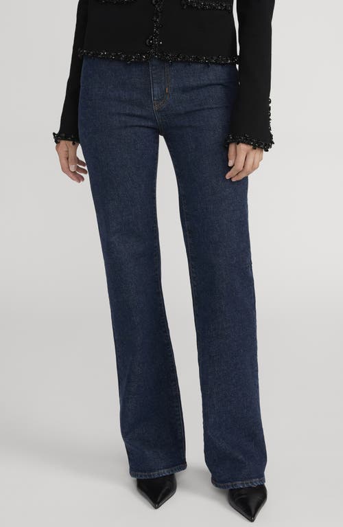 Frame The Pixie Arrow High Waist Bootcut Jeans In Blue