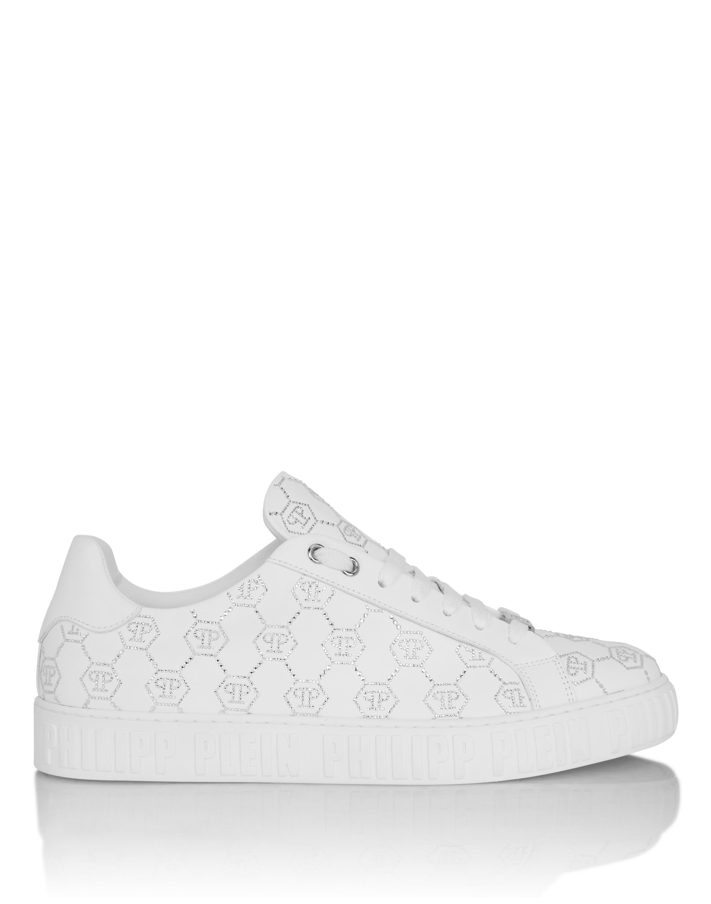 Low-Top Sneakers Carson Monogram Strass Unisex, Alternate, color, white
