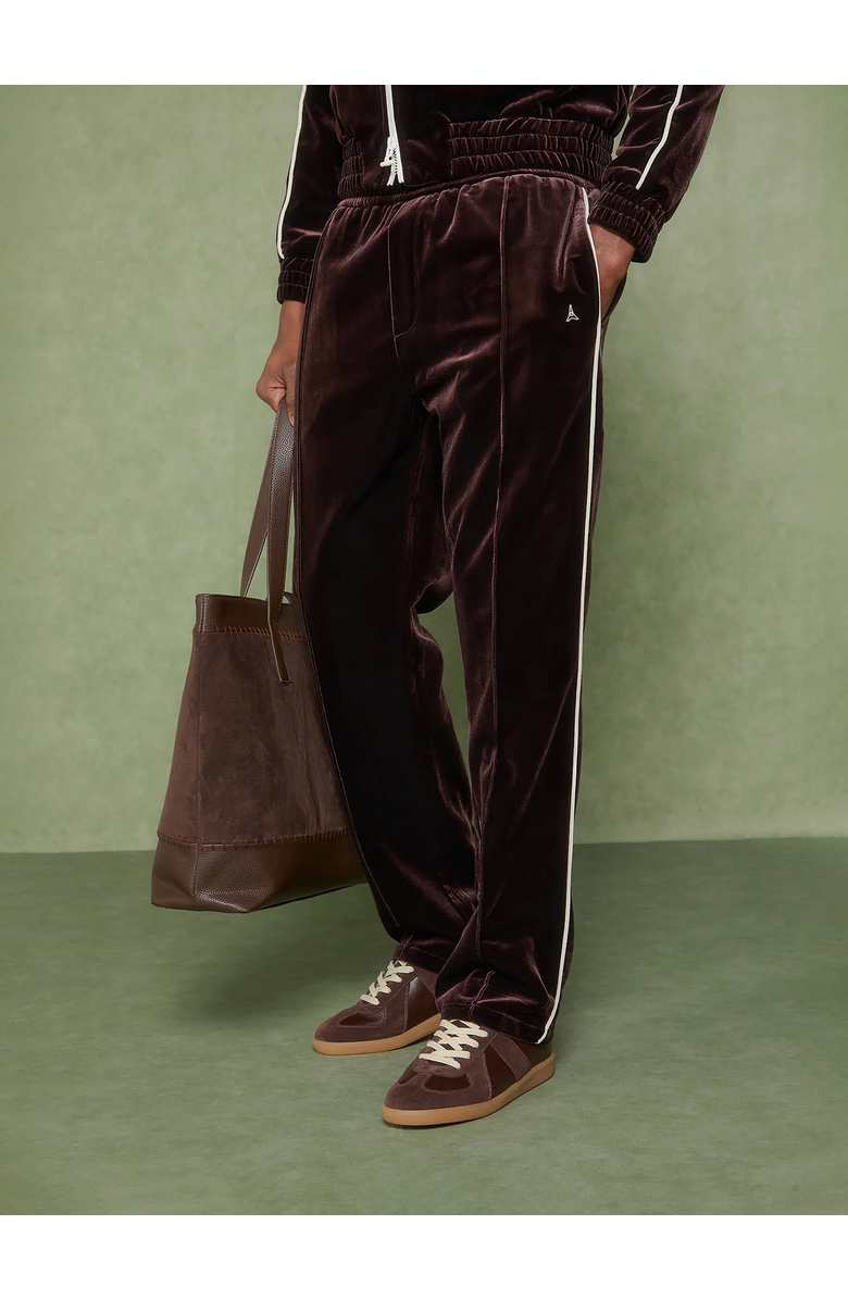 Manière De Voir Eiffel Velour Track Pants, Alternate, color, Brown