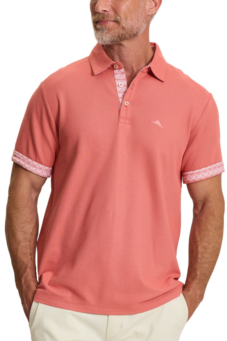 Etched Geo 5 O'Clock Polo, Main, color, RED GINGER