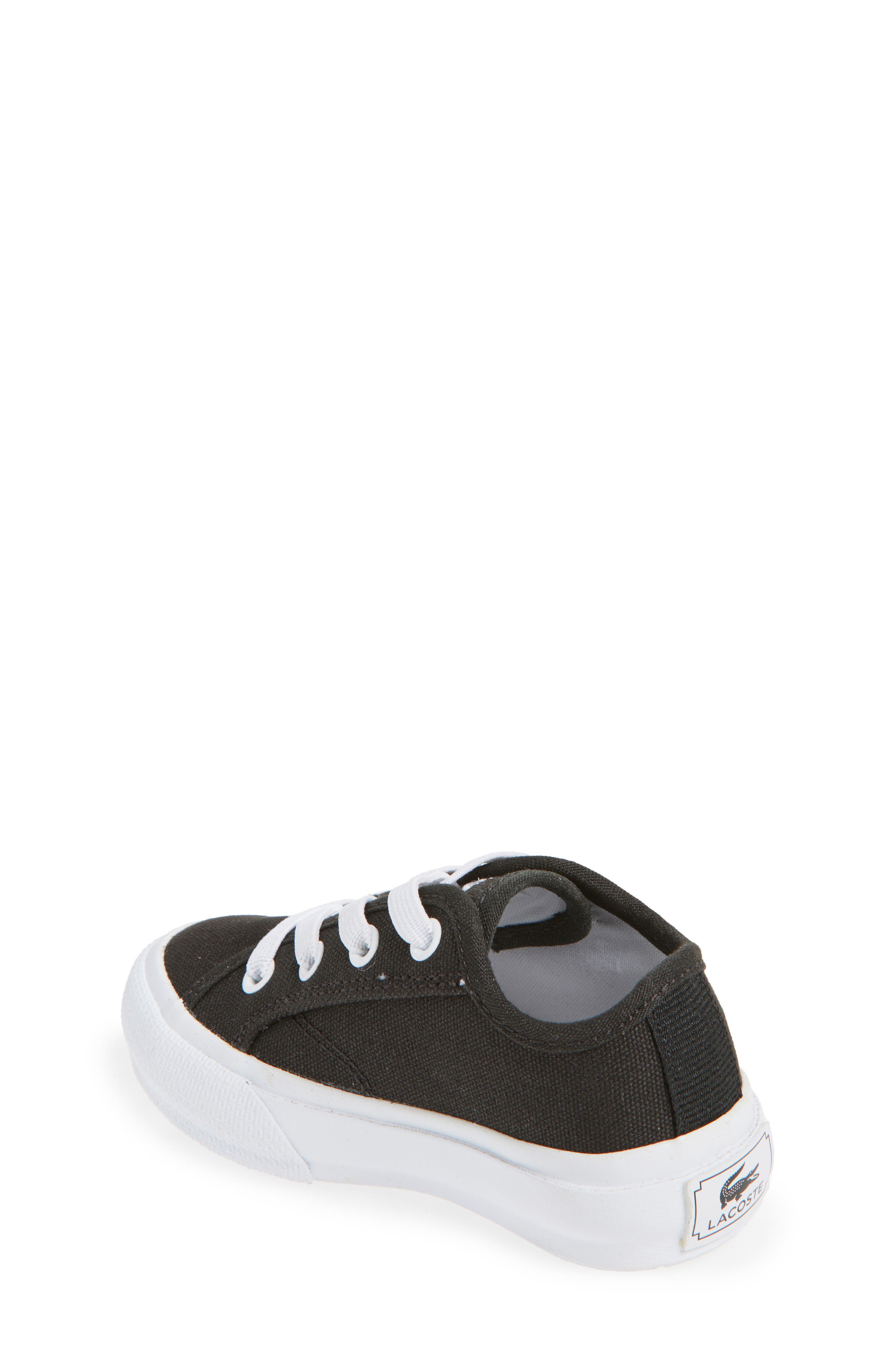 Lacoste Kids' Backcourt Sneaker, Alternate, color, Black/ White Canvas