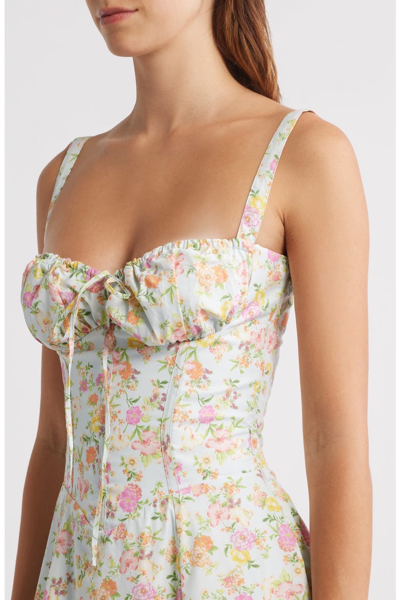 Carmen Bustier Sundress, Alternate, color, PINK FLORAL PRINT 2