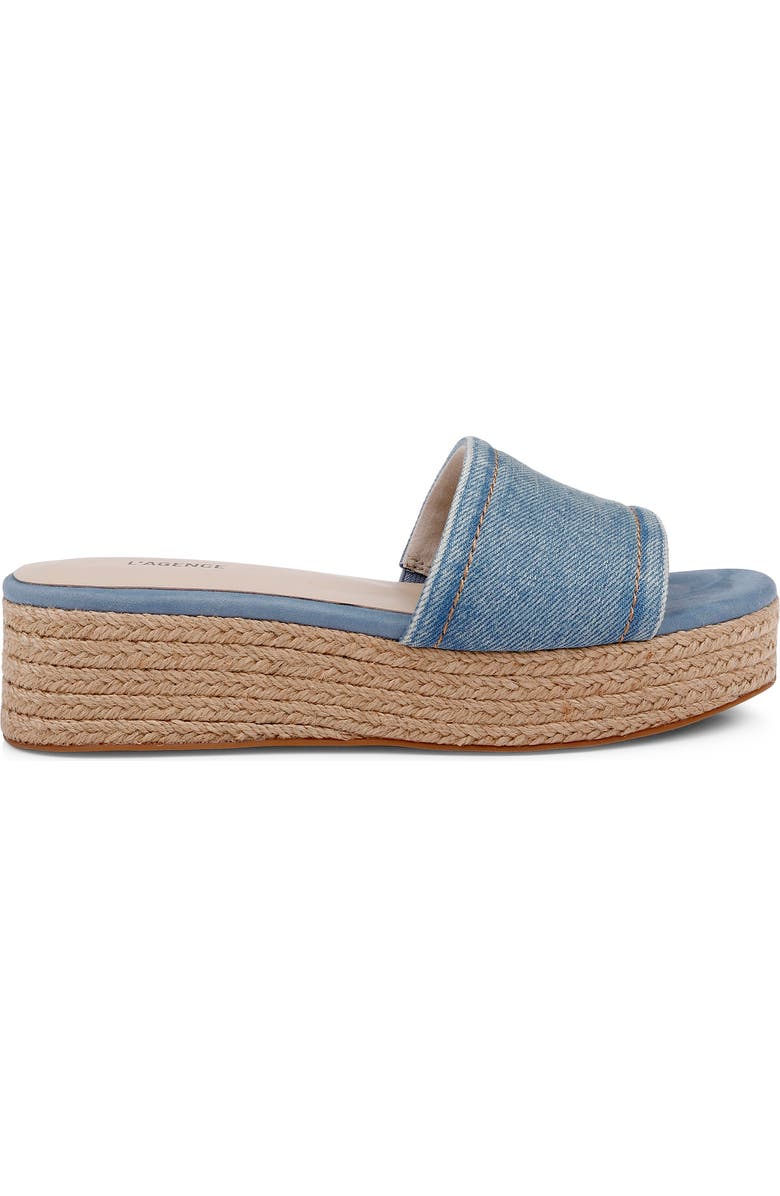 L'AGENCE Ramani II Espadrille Platform Wedge Slide Sandal, Alternate, color, Light Denim