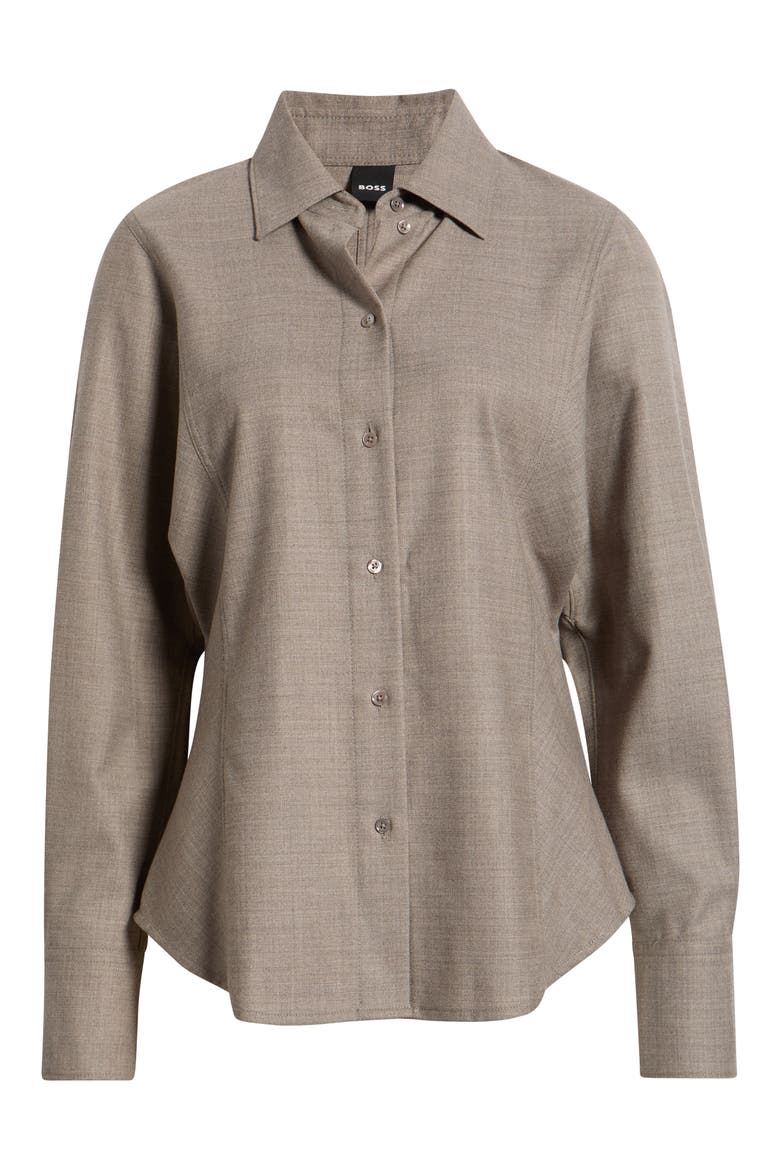 Bannel Slim Fit Flannel Button-Up Shirt, Main, color, BISQUE MELANGE