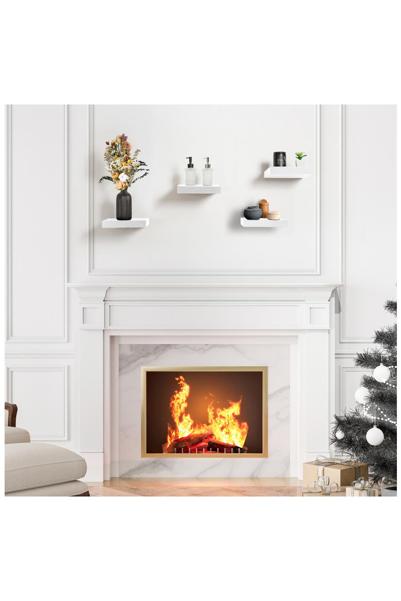 9-Inch Floating Wall Shelves, Alternate, color, WHITE