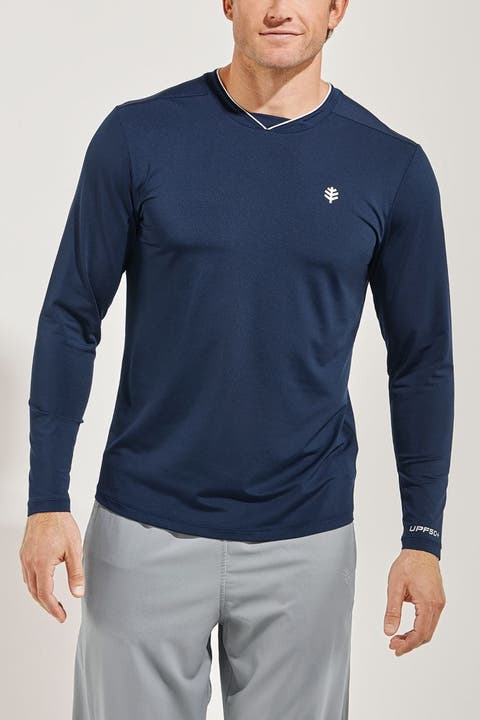 Men's Long Sleeve Tennis T-Shirt, UPF 50+ Sun Protection, Tiebreaker