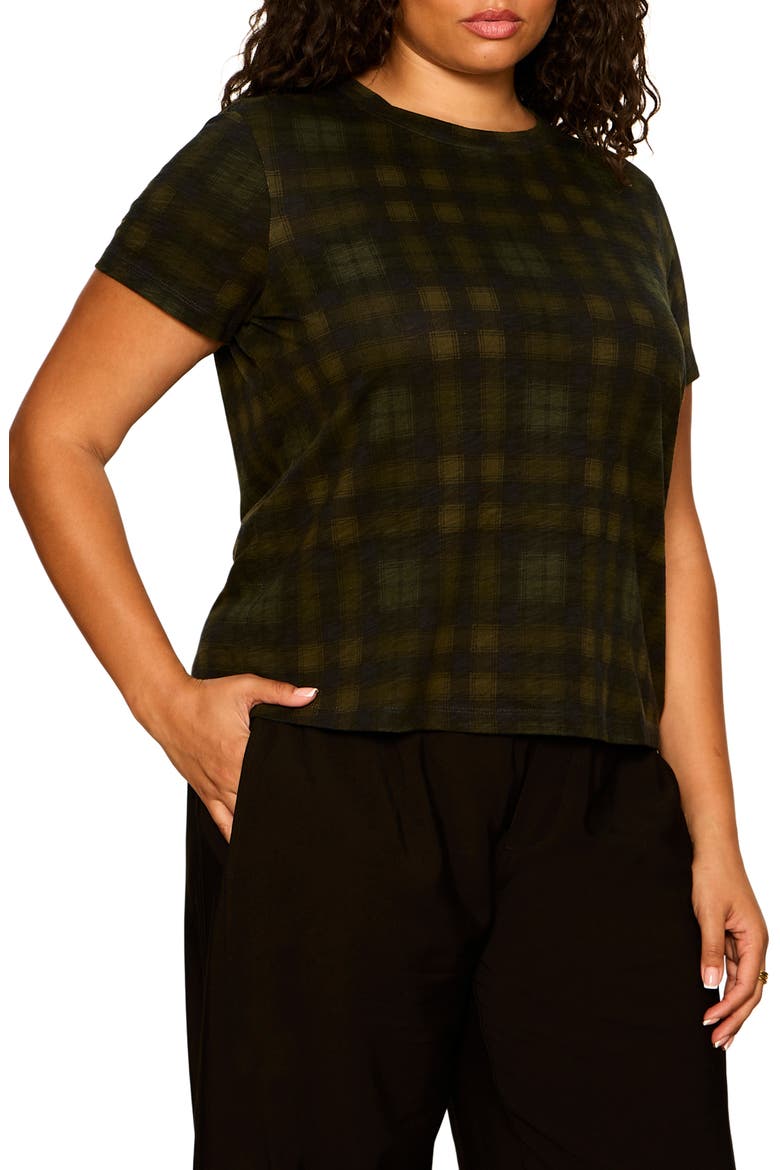 The Perfect T-Shirt, Alternate, color, FOREST PLAID GREEN