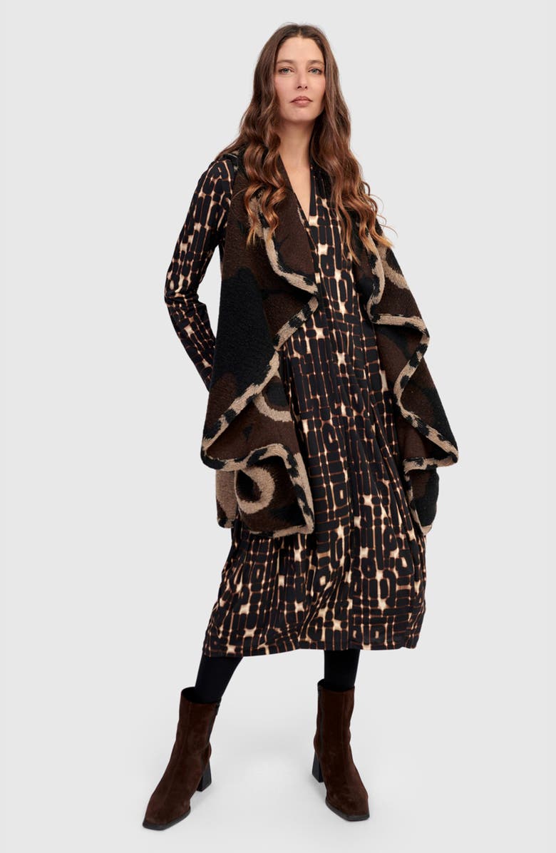 Alembika Piped Cozy Draped Vest, Alternate, color, Floral