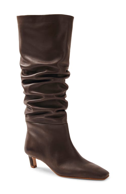 Alohas 50mm Kalila Gathered Leather Tall Boots In Brown