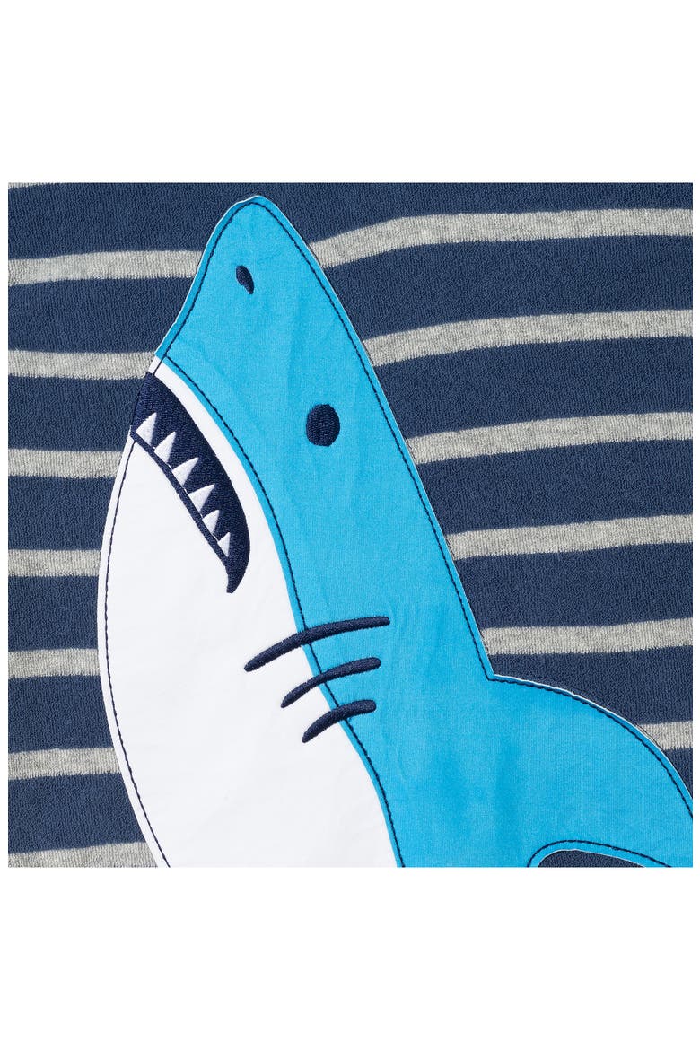 Kids' Hooded Terry Cloth Cover-Up, Alternate, color, NAVY WHITE