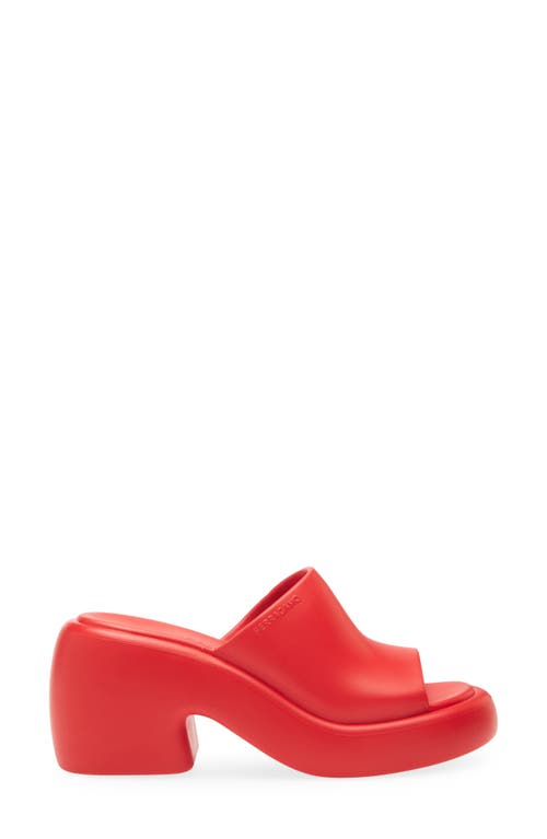 Ferragamo Platform Slide Sandal In Red