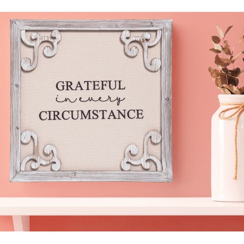 Transpac Brown Harvest Framed Gratitude Wall Decor For Home In Multi