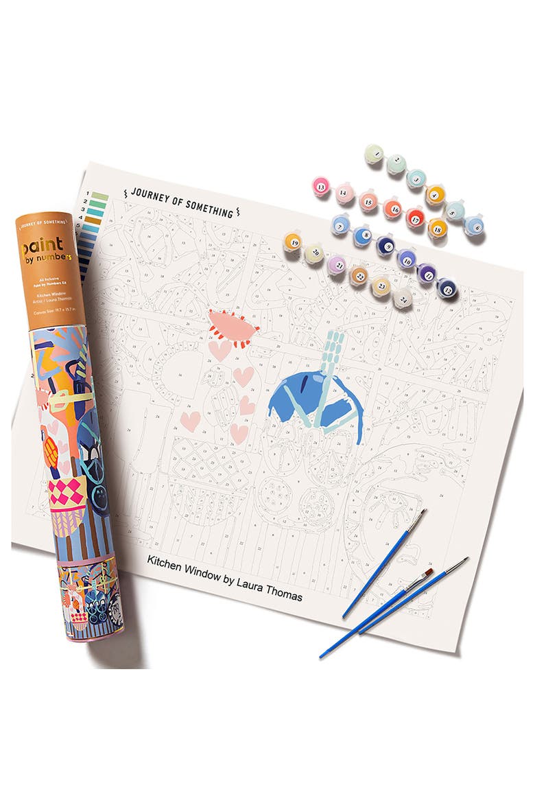 Paint By Numbers, Kitchen Window, DIY Painting Craft Kit, Main, color, Multicolored