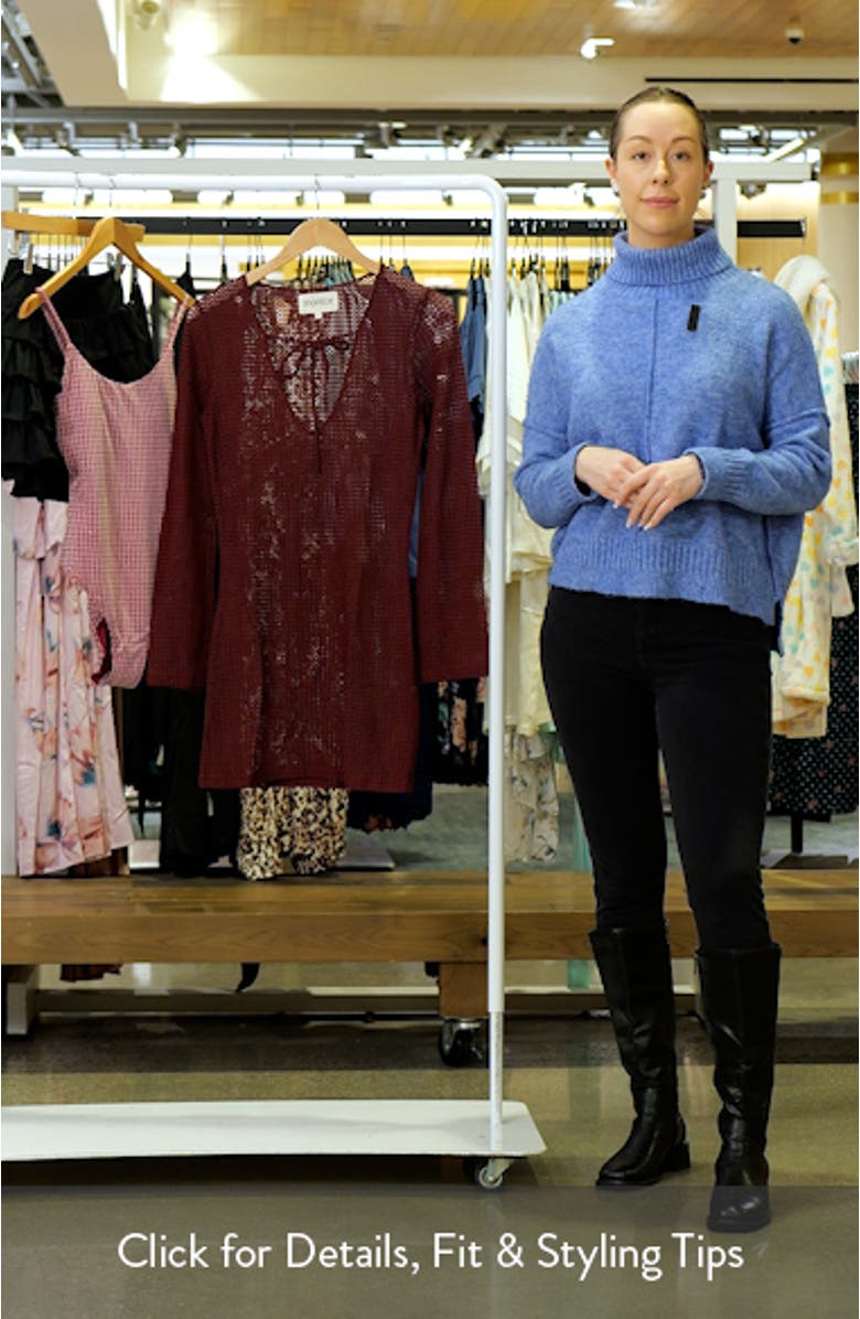 Sophia Long-Sleeve Cover-Up Minidress, sales video thumbnail