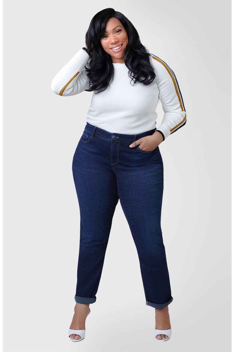 High Waist Straight Leg Boyfriend Jeans, Alternate, color, SUMMER
