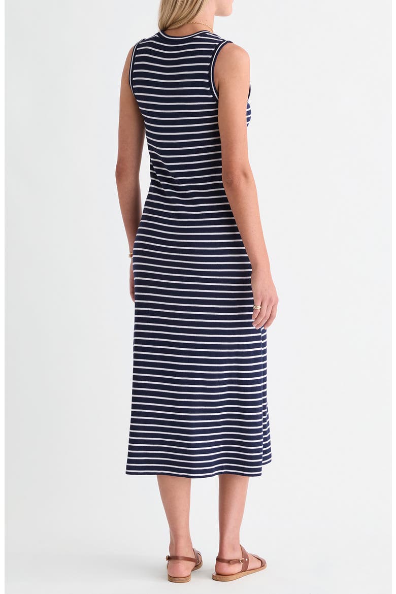 Terry Midi Dress, Alternate, color, BAY STRIPE NAVY