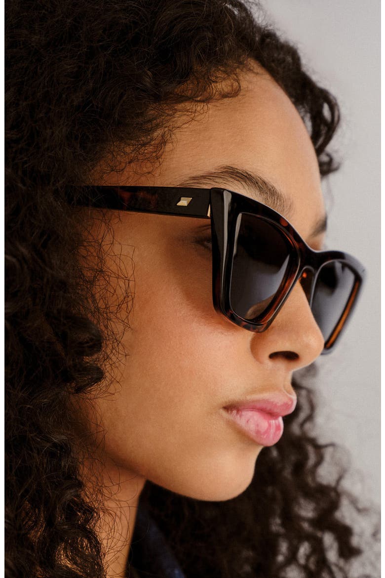 Velodrome 54mm Cat Eye Sunglasses, Alternate, color, DARK TORT/ KHAKI MONO POL