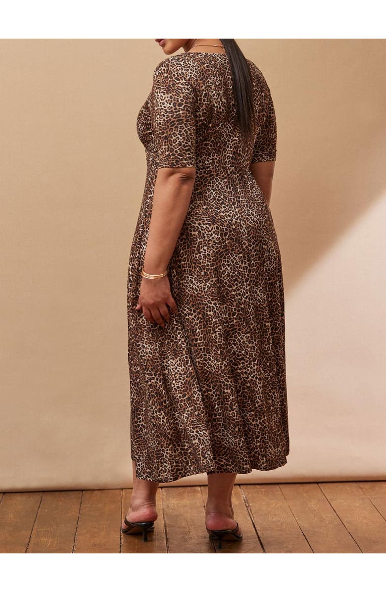 Live Unlimited Leopard Print Wrap Dress, Alternate, color, Brown