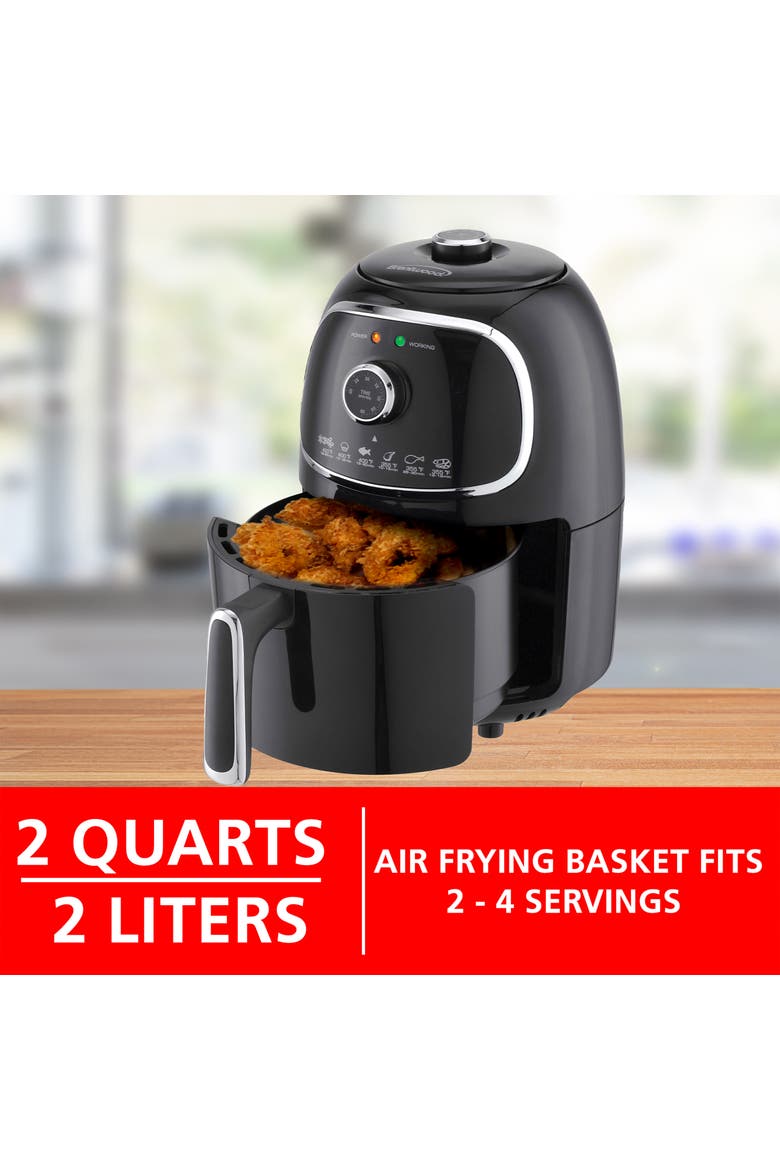 2 Quart Small Electric Air Fryer w/Timer+Temp Control, Alternate, color, Black