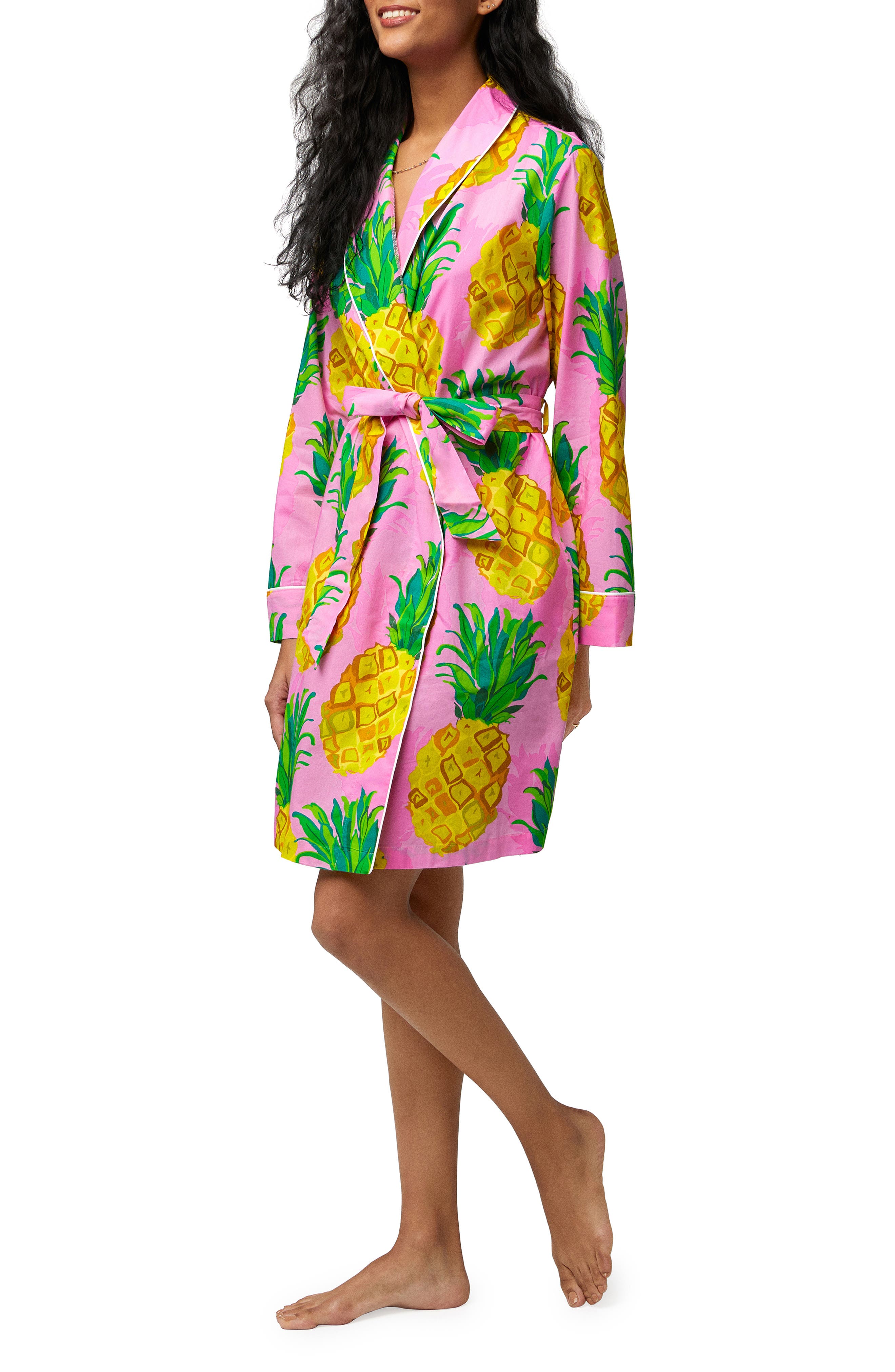 BedHead Pajamas Pineapple Print Organic Cotton Robe (Women) | Nordstrom