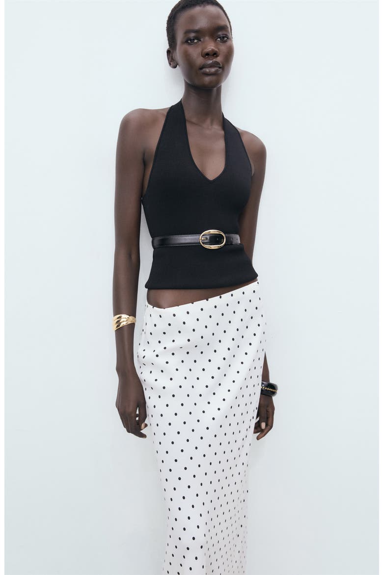 Polka Dot Maxi Skirt, Alternate, color, OFF WHITE