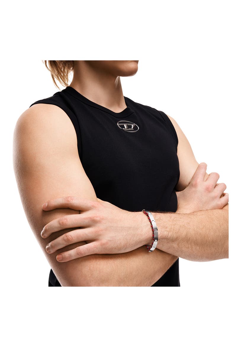 Logo Link Bracelet, Alternate, color, SILVER