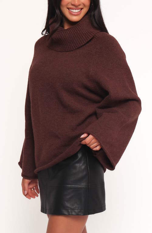 Petal And Pup Petal & Pup Bindy Oversize Turtleneck Sweater In Brown