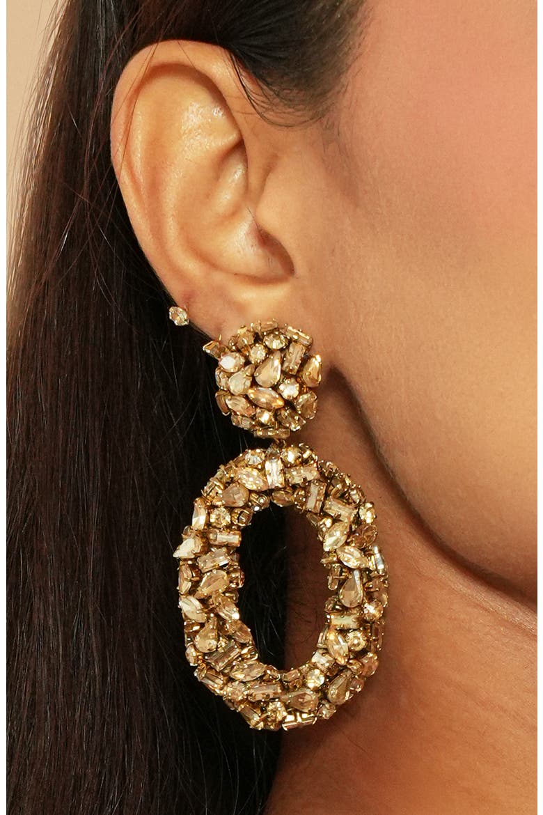 Dinorah Crystal Drop Earrings, Alternate, color, GOLD
