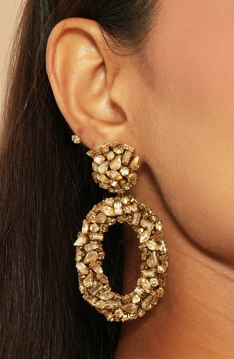 Deepa Gurnani Dinorah Crystal Drop Earrings, Alternate, color,