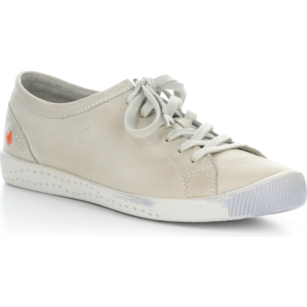Softinos By Fly London Isla Sneaker In Light Grey Washed Leather