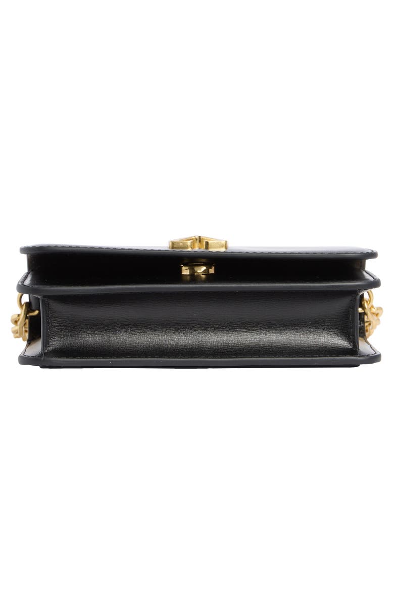 Off-White Jitney Leather Wallet on a Chain, Alternate, color, Black