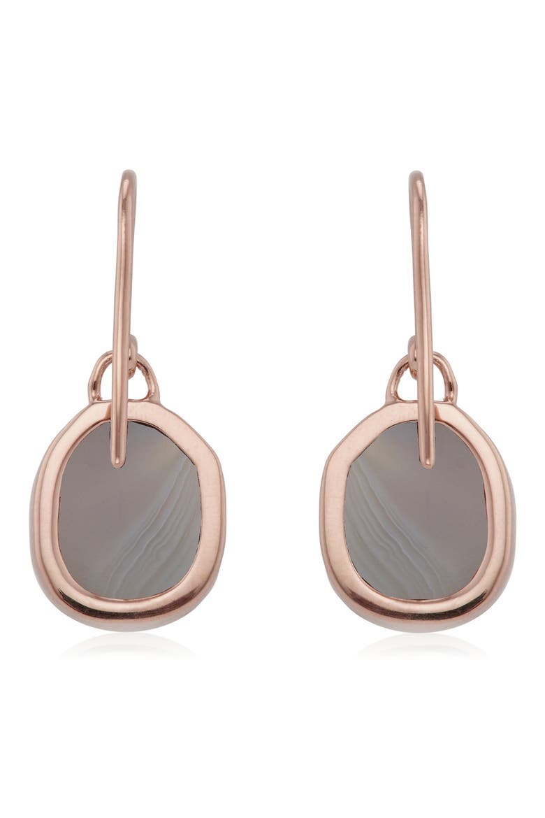 Siren Semiprecious Stone Drop Earrings, Alternate, color, GREY AGATE/ ROSE GOLD